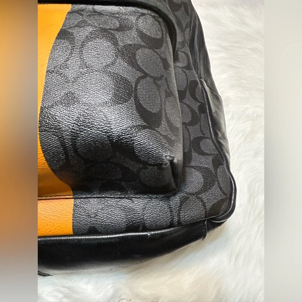 Coach Charles Varsity Men's Black/Charcoal and Orange Backpack - Picture 4 of 15